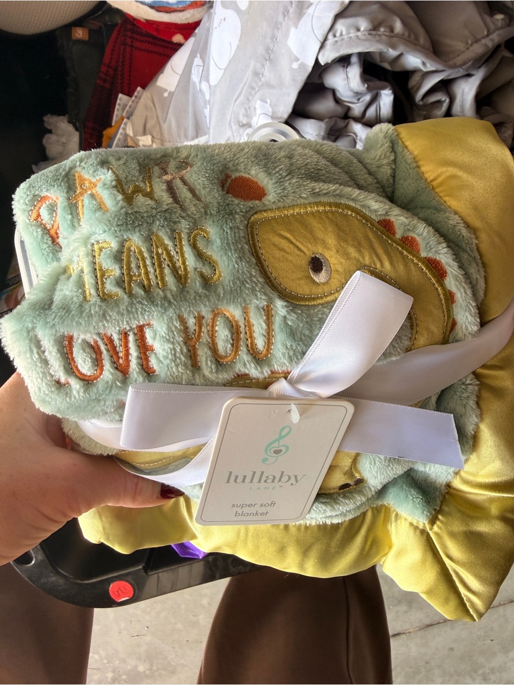 Lullaby Lane “RAWR Means I Love You” Dinosaur Baby Blanket NWT